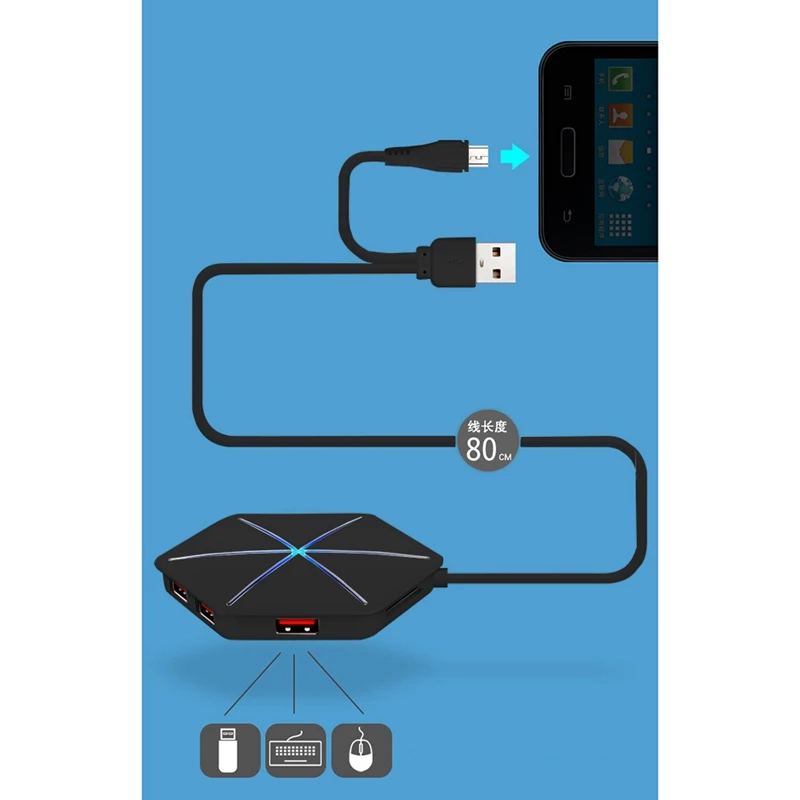 6-Порты и разъёмы USB2.0 концентратор разделитель Цвет светильник зарядки сплиттер
