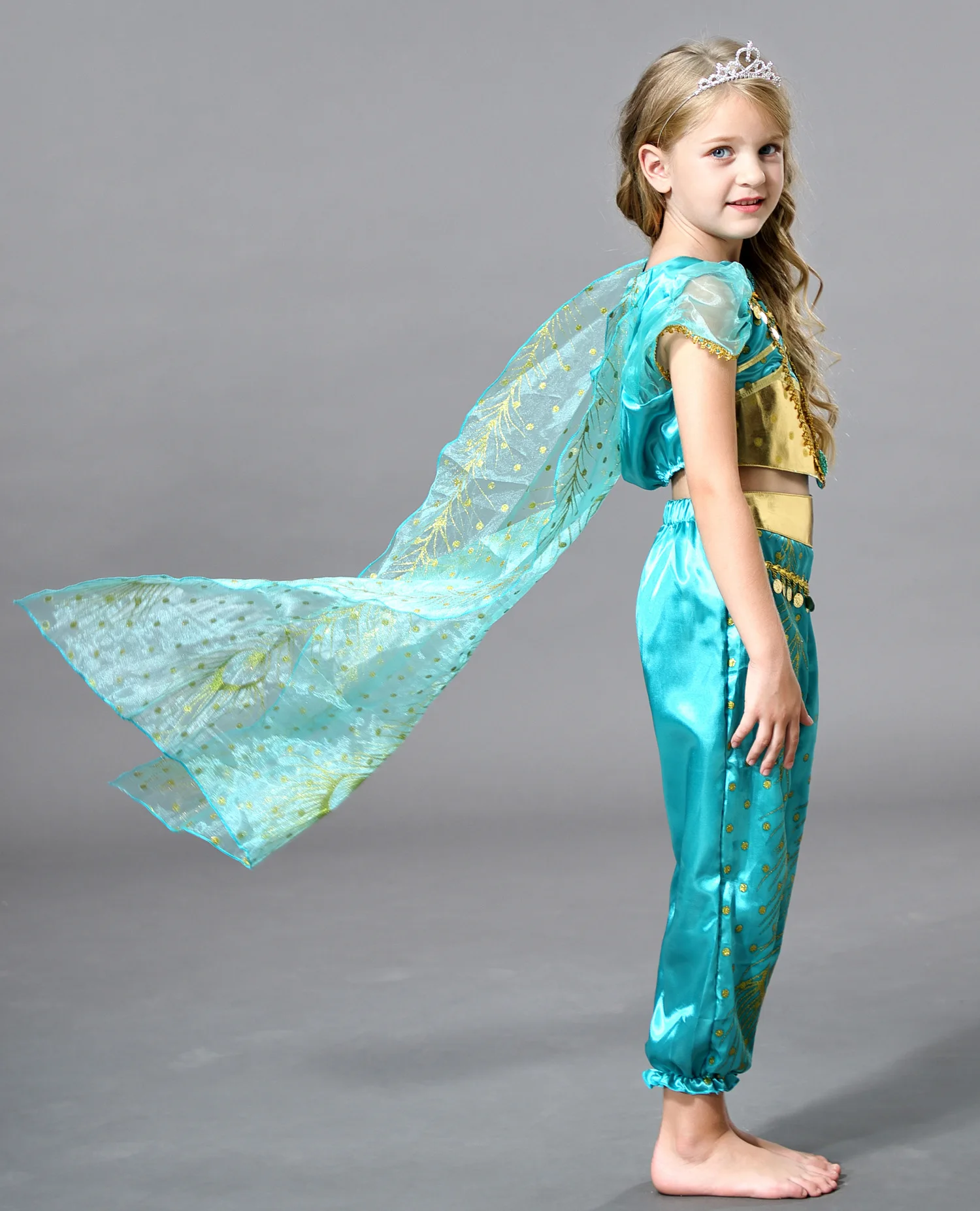 Детский костюм для танца живота девочек на Хэллоуин Рождество Алладин жасмин