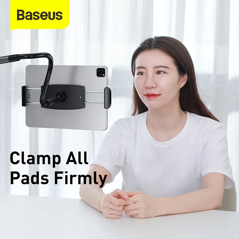 baseus phone holder adjustable long arm lazy phone holder clip foldable desk tablet mount holder stand for iphone samsung free global shipping