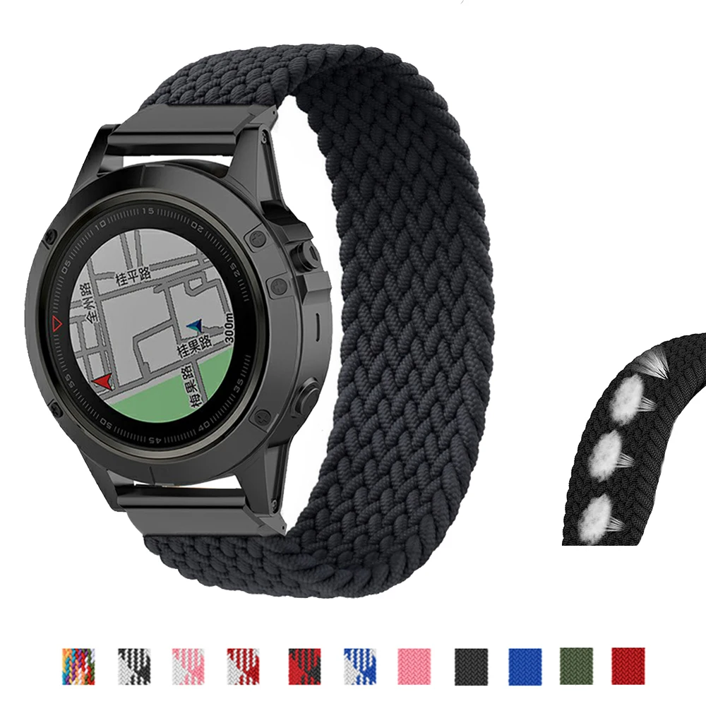 Ремешок нейлоновый для Garmin Fenix 6X Pro 6 быстросъемный браслет смарт часов 5 5X plus 3 3HR