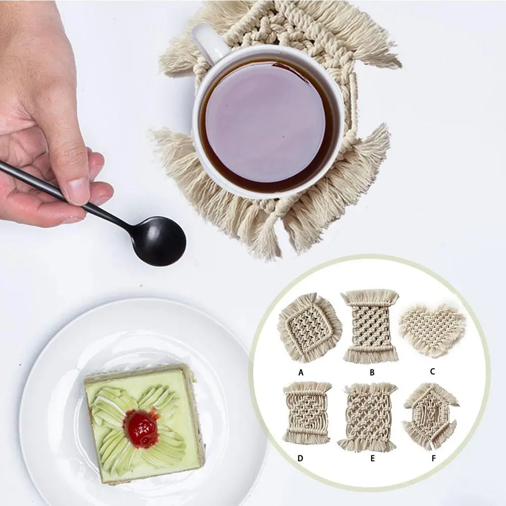 Плетеная подставка богемная скатерть маленькая ручной работы DIY настольное