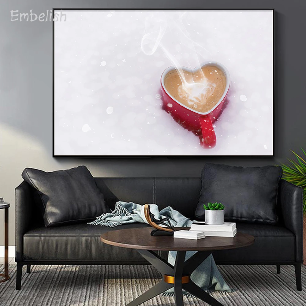 

1 Pieces Coffee And Coffee Cup Kitchen Modern Home Decor Pictures For Living Room Wall Posters HD Print Canvas Oil Paintings