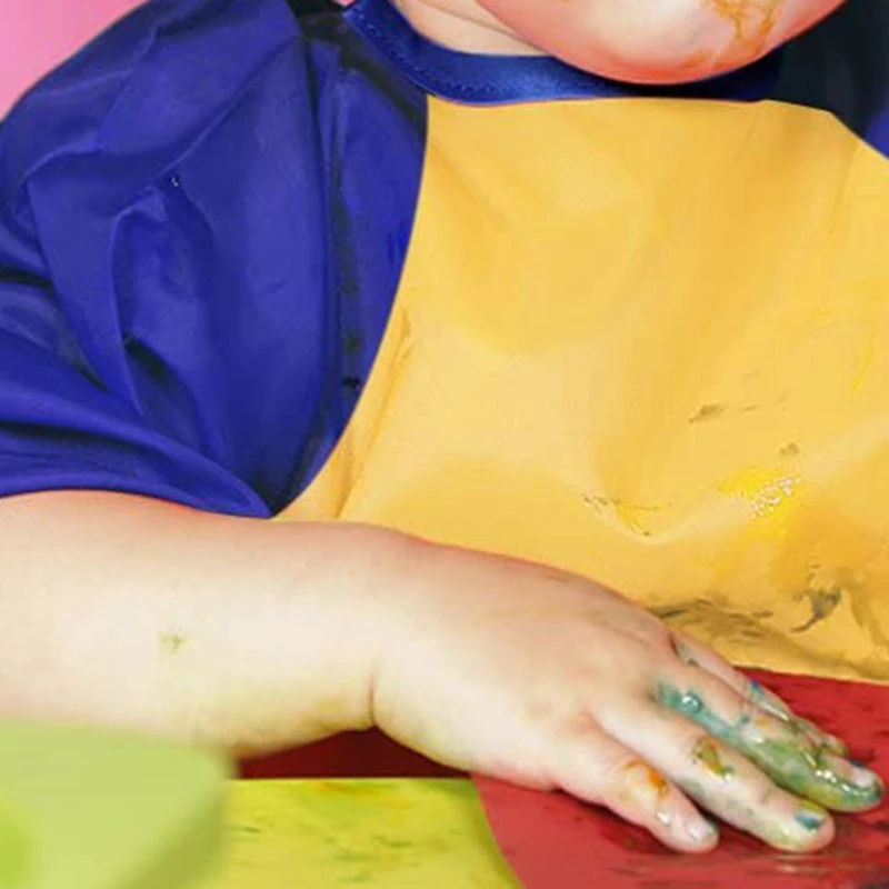 

4 Pack Kids Art Smocks Children Waterproof Artist Painting Aprons with Long Sleeve and 3 Pockets for Age 3-8 Years