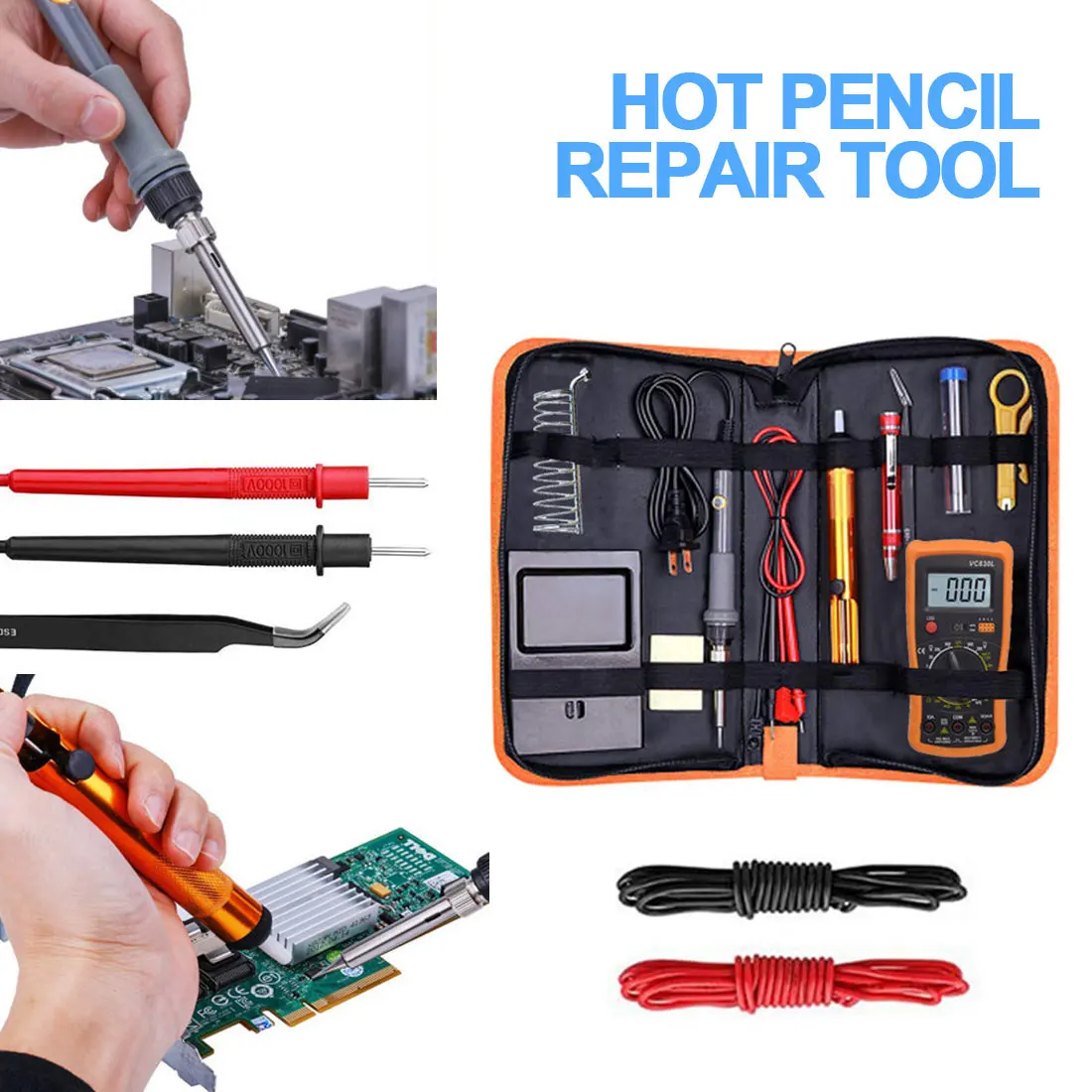 

Adjustable Temperature Electric Soldering Iron Kit 220V 110V 60W Soldering Soldering Rework Station Heat Pencil Repair Tools