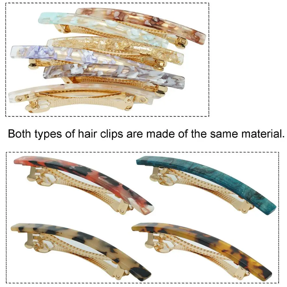 12 Pieces TortoiseShell Hair Clips Automatic Hair Clips for Women ,Acrylic French Barrettes for Fine Thick Hair images - 6
