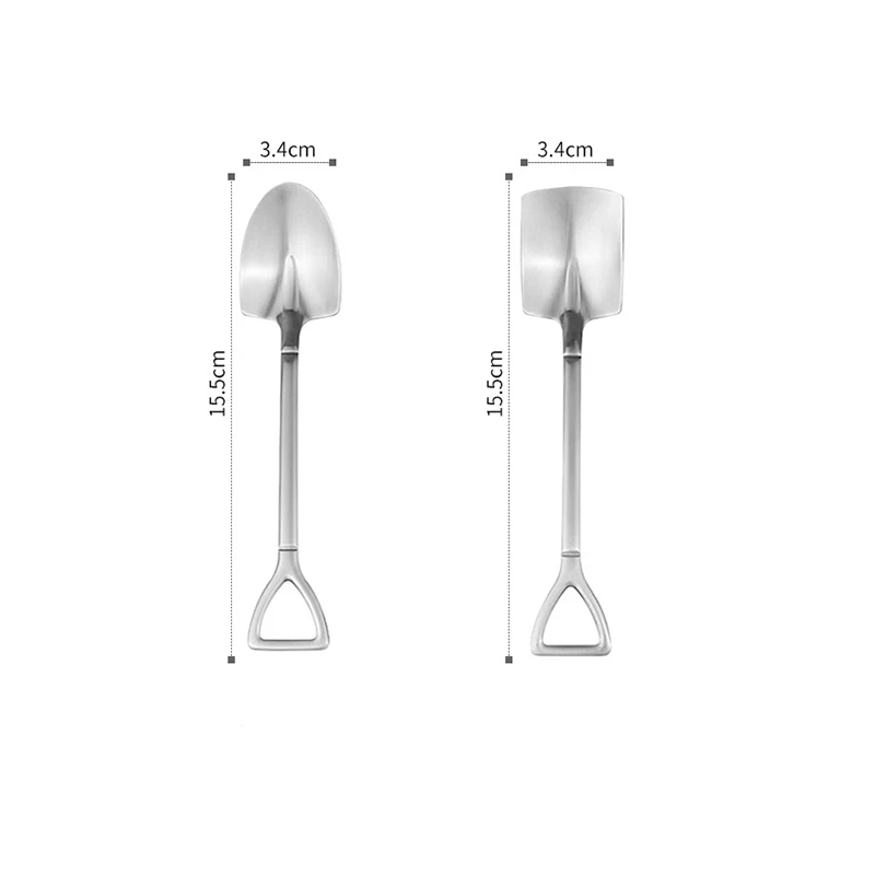 

1PC Coffee Spoon Cutlery Set Stainless Steel Retro Iron Shovel Ice Cream Spoon Scoop Creative Spoon tea-spoon Fashion Tableware