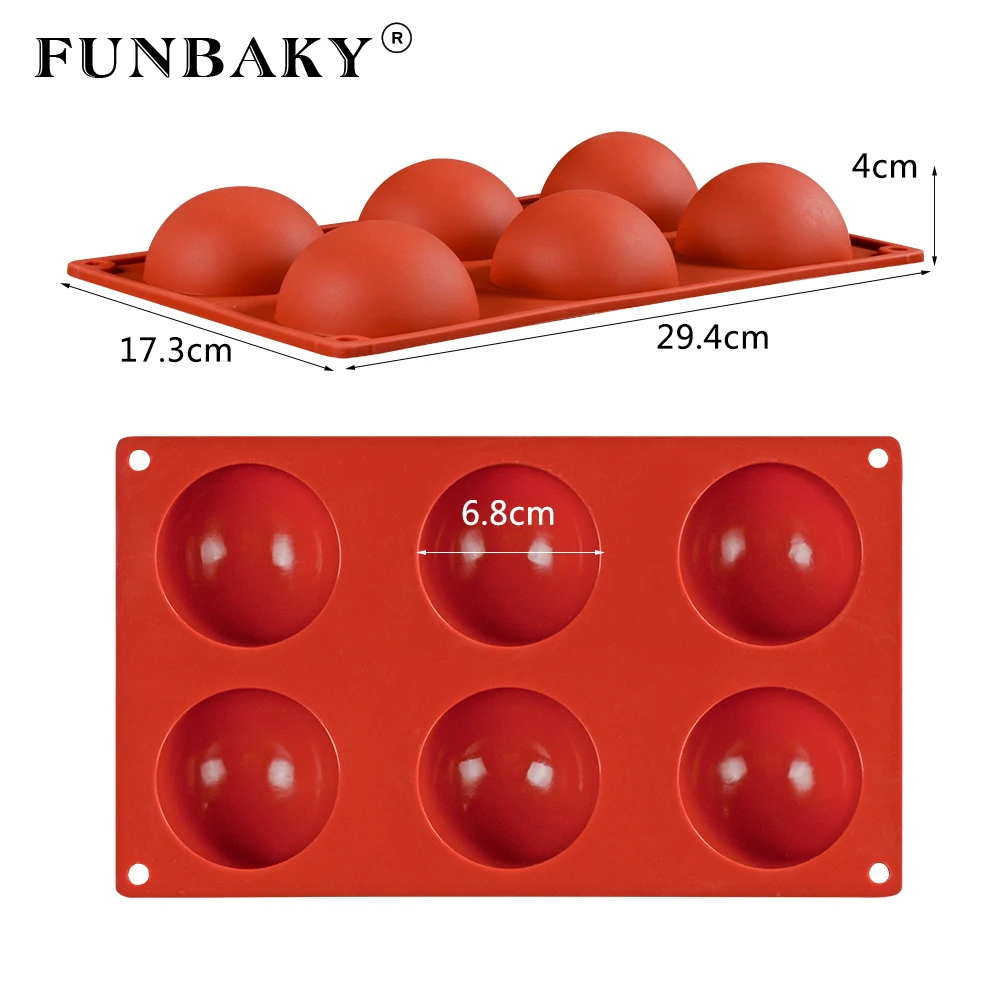 FUNBAKY 6 Полость силиконовая круглая форма для выпечки формы губка торт 3D