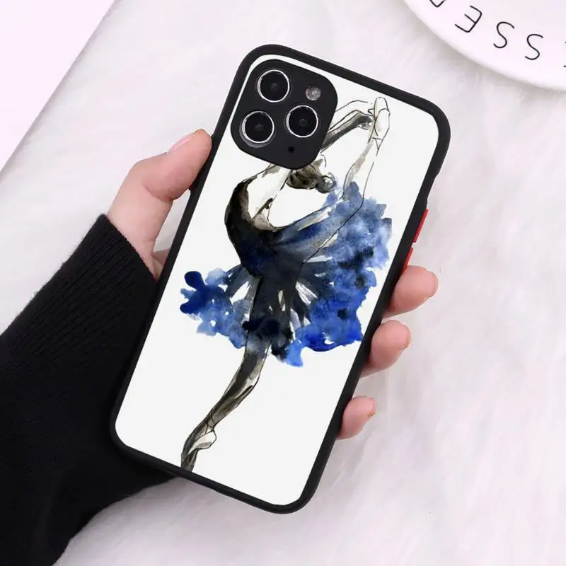 

Ballet Dance Girl Ballerina ballet Phone Case Matte Transparent For iPhone 12 Mini 11 Pro XR XS Max 7 8 Plus