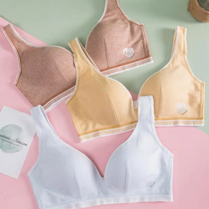

Girls Bra Teenager Girl Sports Bras Wide Shoulder Strap Training Bra Thin Cup High School Students' Bra 15-23Y Girl Underwear