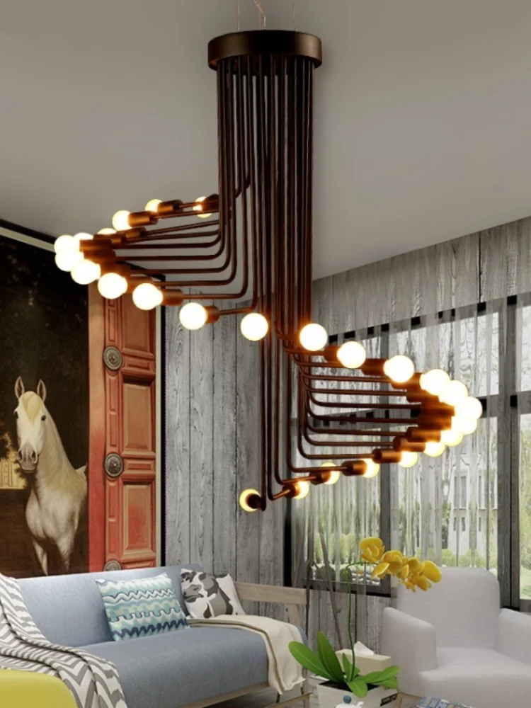 安い 工業用吊り下げ式ランプスパイラルホテル店,レストラン,シャンデリア,1.2mケーブル付き16照明