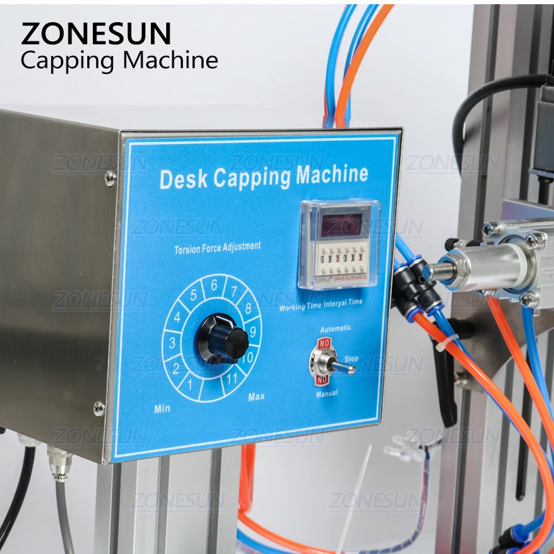 ZONESUN XLSGJ 6100 полуавтоматическая Пластик бутылка Кепки пинг машина парфюма для