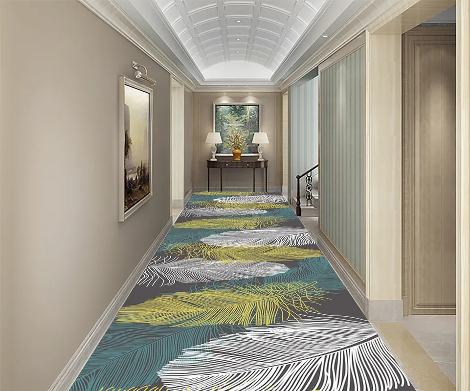 Креативные 3D декоративные перья Длинные коврики для коридора гостиной спальни