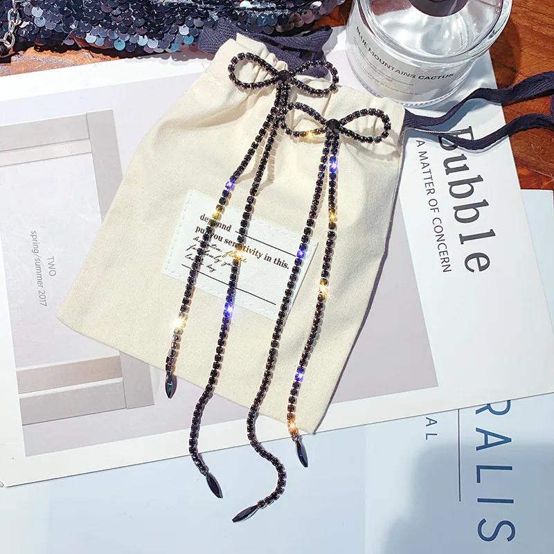 DREJEW Чёрное золото Бабочка массивные серьги-капли Длинная кисточка высокая