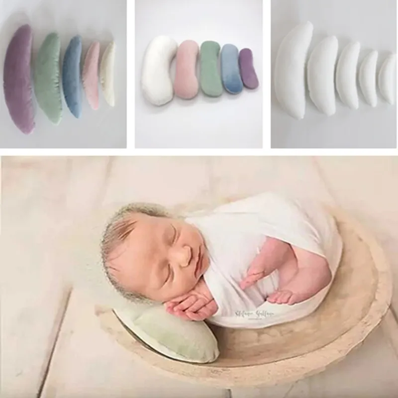 Newborn Photo Shoot Props Posing Crescent Head Pillow Set Positioner Bebe Bedding Cushion
