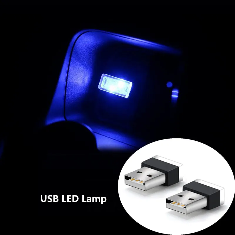 1 шт. мини-светодиод машины светильник лампа авто Интерьер USB атмосферный свет Plug And Play Декор лампа аварийный светильник ing Pc автомобильные аксессуары