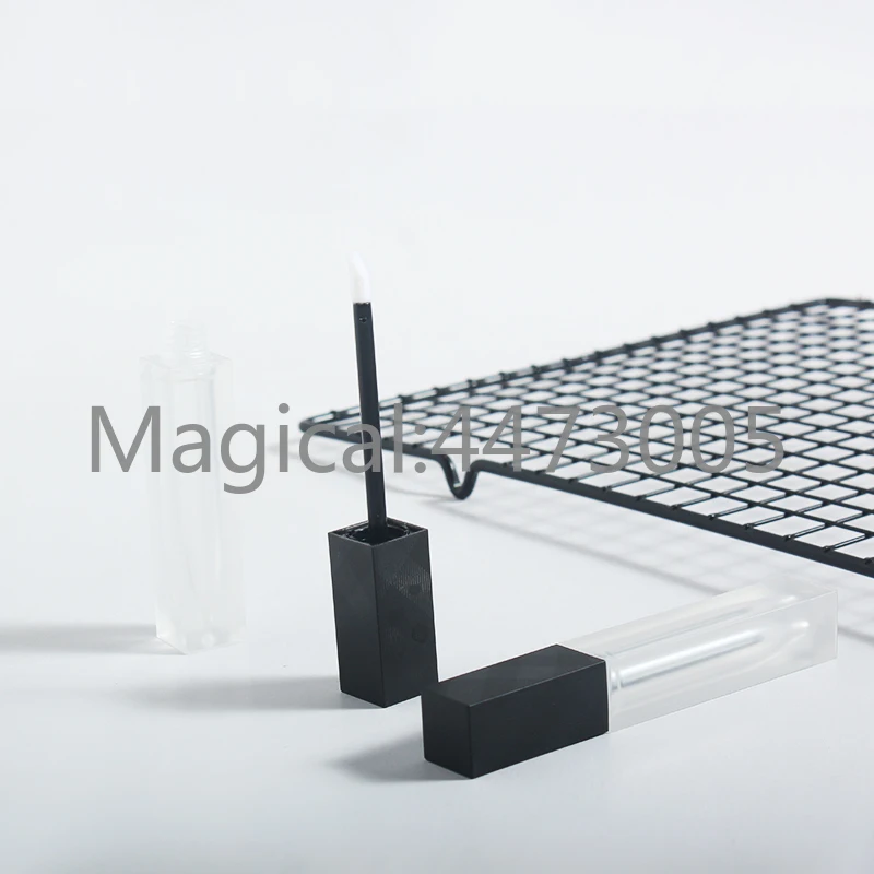 Пластиковая квадратная прозрачная матовая Косметическая трубка для блеска губ 5