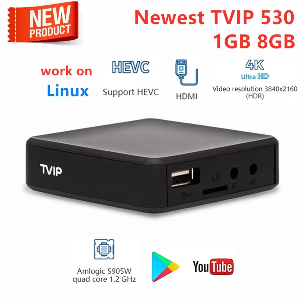 Фото ТВ-приставка Linux Amlogic S905W, четырехъядерный TV IP S-Box V.530, 1080P, USB, Wi-Fi, Linux №2
