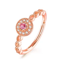 megin d 18k rose gold filled luxury zircon pink crystal vintage boho rings for women couple friends gift fashion jewelry bague