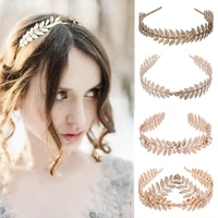 1pcs leaf headband alloy pearl headdress hair crown headwear women girls party jewelry hair accessories