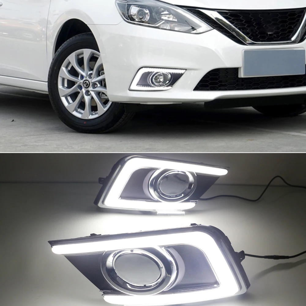 Автомобильная проблесковая 2 шт для Nissan Sentra 2016 2017 2018 дневные ходовые огни
