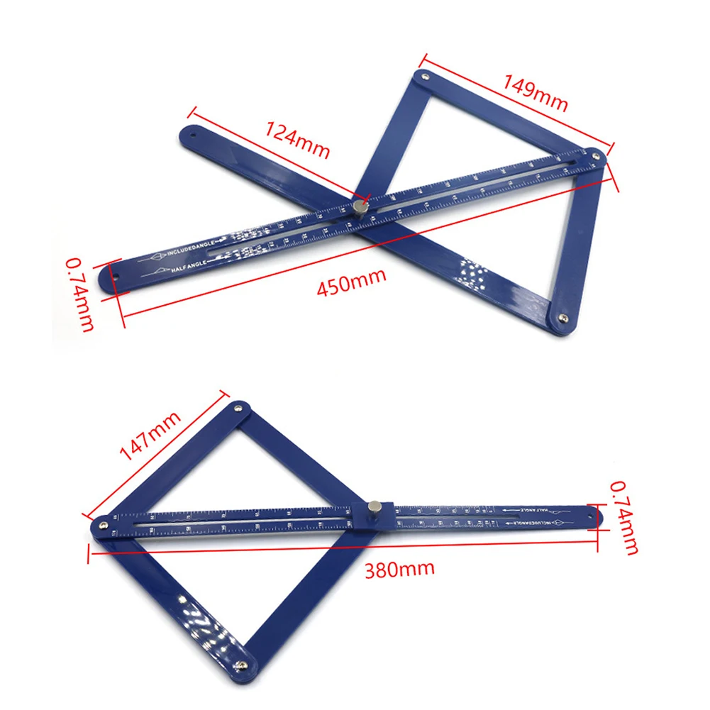 

Protractor Woodworking Model Tile Wood Ruler DIY Multi-angle Corner Angle Finder Woodworking Gadget Depth Measurement