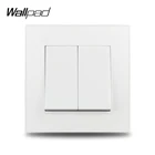 Wallpad S6, белый, 2 комплекта, 1 канал, двухсторонний настенный переключатель ВКЛ.ВЫКЛ светильник света, кулисный переключатель, Матовый ПК