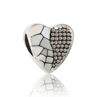 50pcs tibetan silver alloy big hole heart beads fit european bracelet necklace 8mm x11mm a 0008z