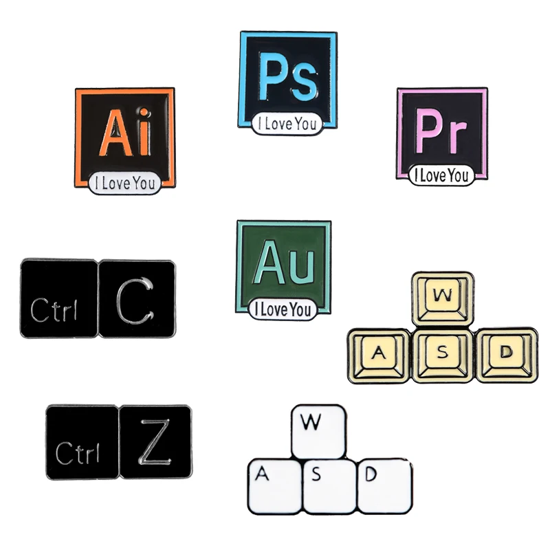 WASD PS LR AI компьютерная игра программное обеспечение эмалевая игла клавиатура