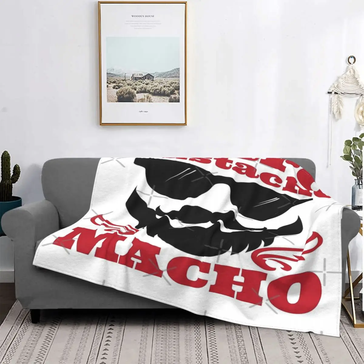 

Manta de barba y bigote Macho, colcha de cama a cuadros, cubierta de playa, manta de lana, pickick