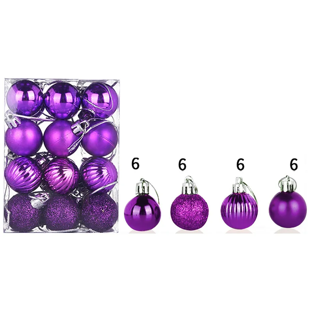 Christmas Decorations For Home 30mm Christmas Xmas Tree Ball Bauble Hanging Home Party Ornament Decor 24PCS