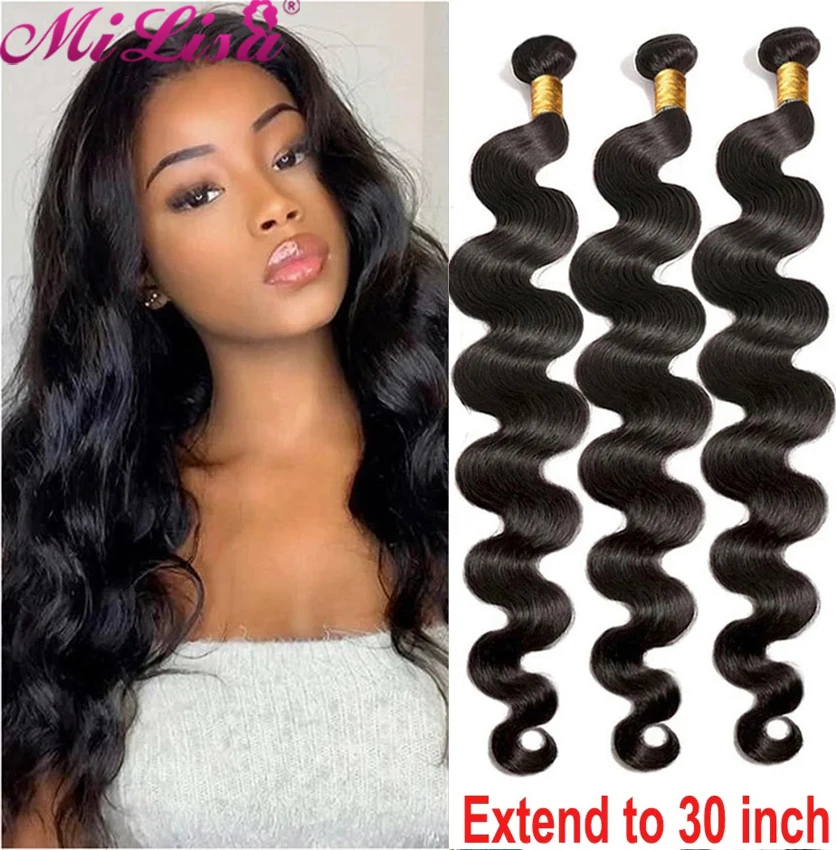 

Body Wave Bundles 100% Human Hair Weave 3/4 Bundles Deal Malaysia Remy Human Hair Bundles 10-30Inch Body Wave Human Hair Bundles
