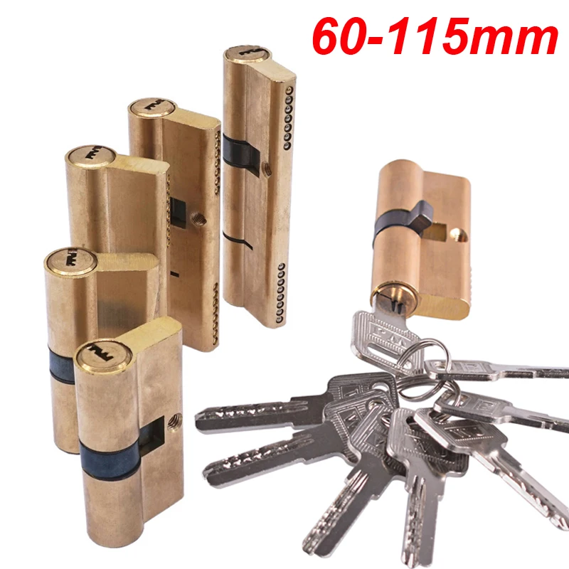 Cylinder AB Key Anti-Theft Lock 65 70 80 90 115mm Biased Entrance Brass Door Lengthened Core Extended Keys  Обустройство