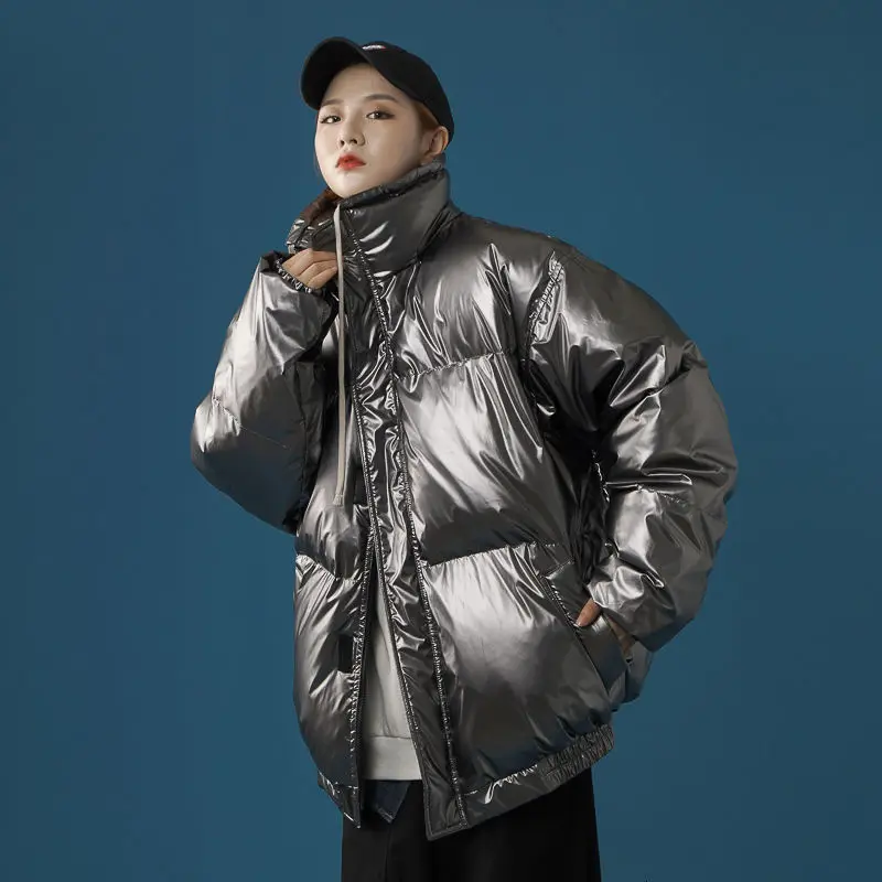 

Куртка женская зимняя на белом утином пуху, с воротником-стойкой, теплая и плотная