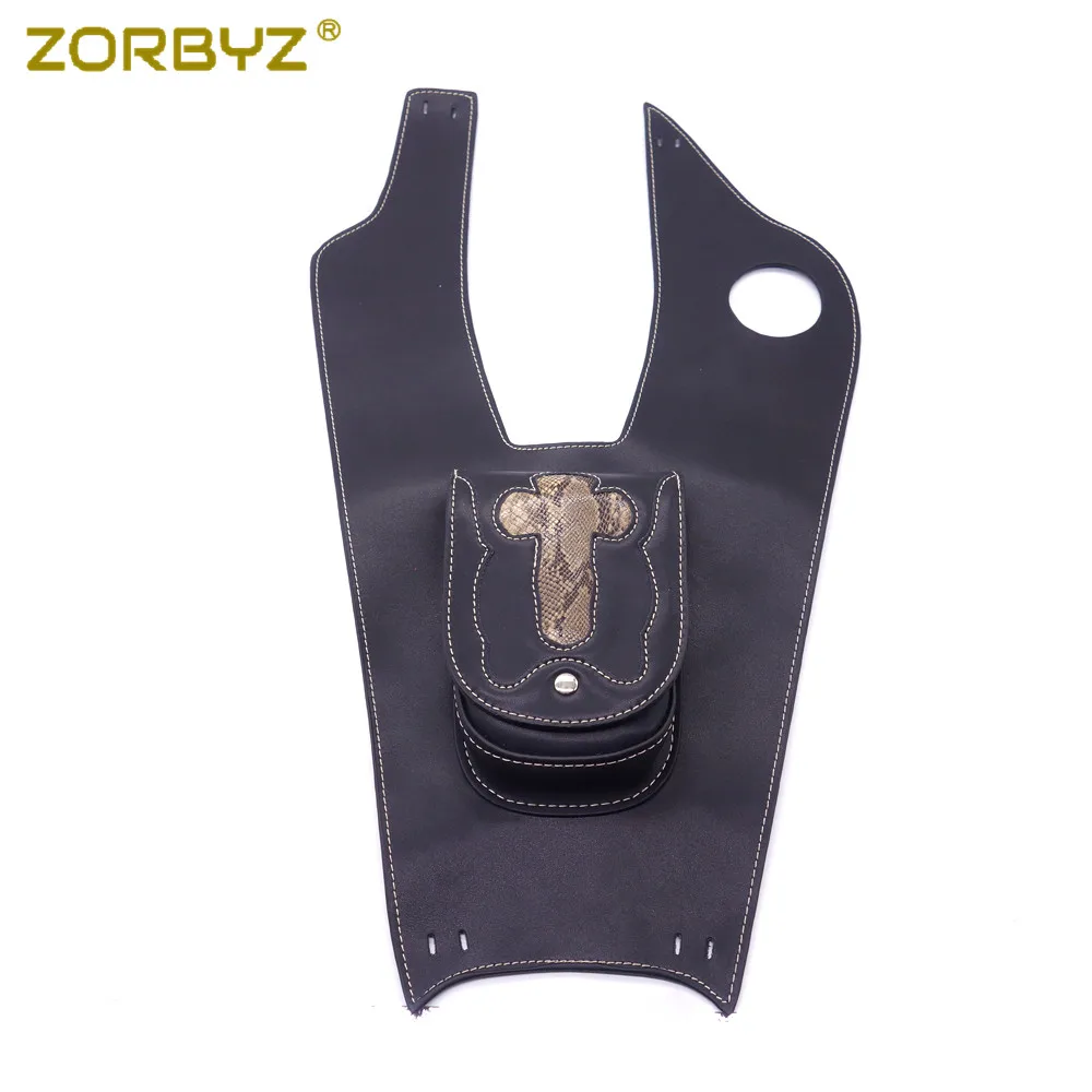 Черная мотоциклетная крышка ZORBYZ из искусственной кожи с правой крышкой и панелью