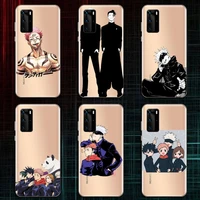 jujutsu kaisen satoru gojo phone case clear transparent for huawei honor p 40 30 20 lite pro 10 i 8 9 x p smart 2019