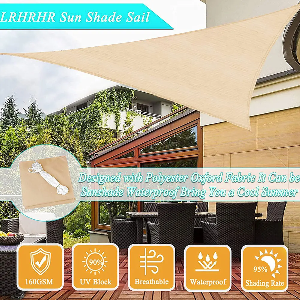 Водонепроницаемый солнцезащитный козырек треугольный тент для сада патио