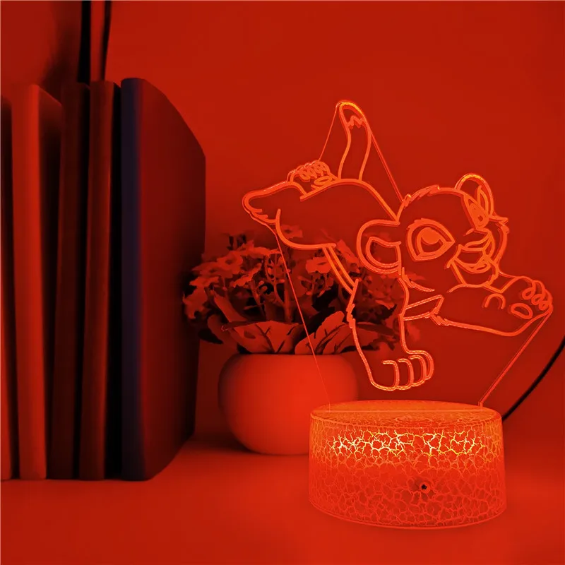 3D Led лев Король игра 7 цветов хороший ночной Светильник детские игрушки милые