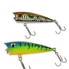 1 шт., рыболовная приманка-Поппер, 6 см6,5 г, жесткая приманка, искусственная топвотер, окунь, щука, искусственная приманка с 2 тройными крючками