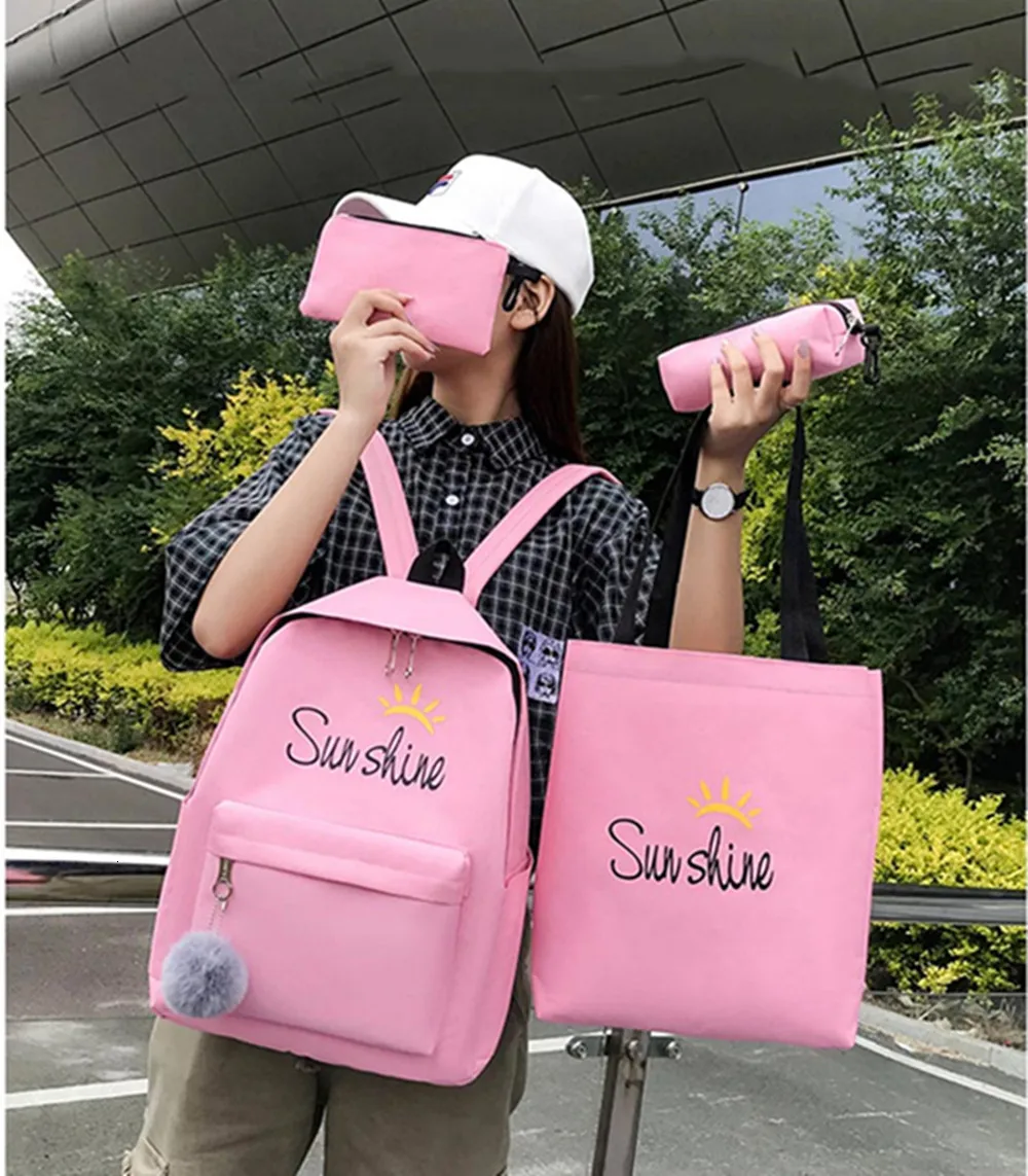 school bags 4pcs/set School Satchel Backpacks for children School bag for girls mochilas escolares infantis