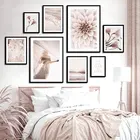 Настенная картина на холсте с розовыми цветами, морским пейзажем, картина с цитатой о любви, печать и постер для гостиной, домашний декор HD3029