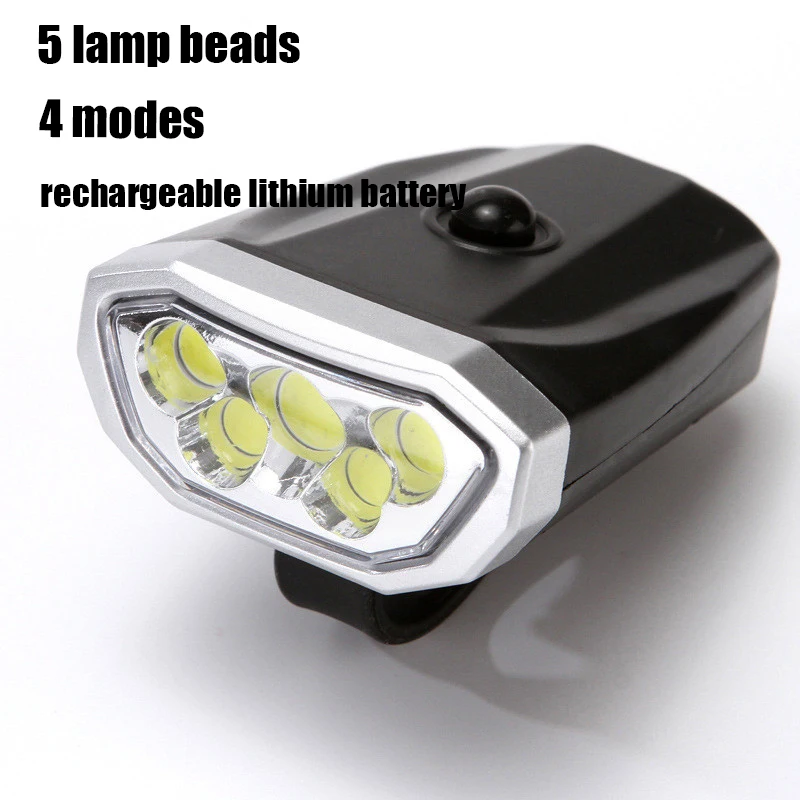 

Induction bicycle headlight kit USB rechargeable smart headlight with horn LED light bicycle flashlight 4 modes