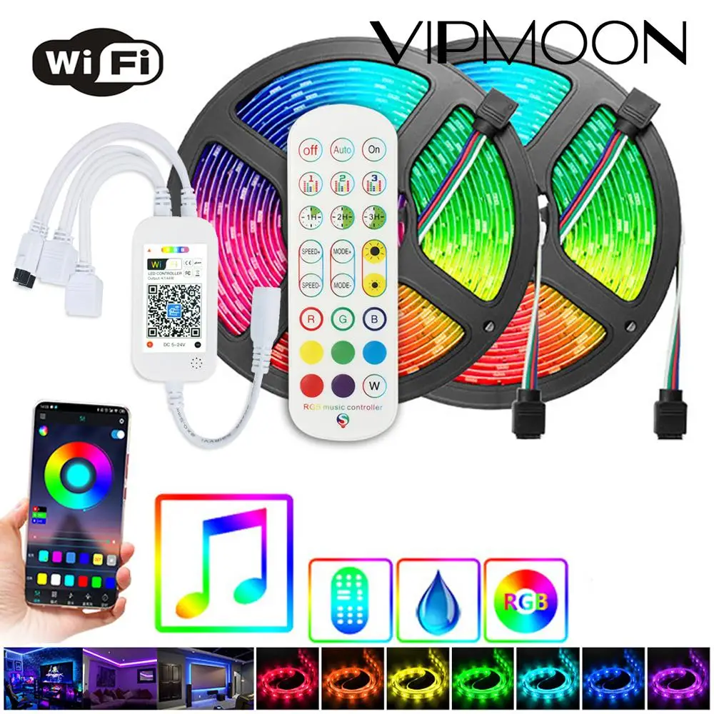 

Светодиодная RGB-лента с Wi-Fi, 10 м, 5050SMD, 12 В постоянного тока