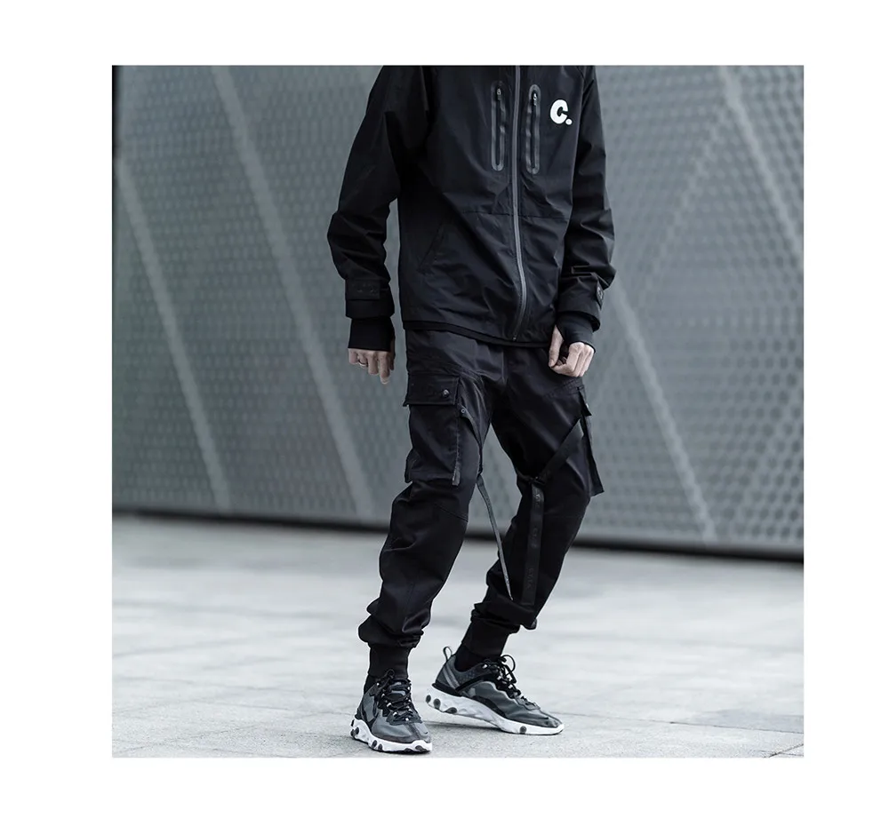 Светоотражающие Techwear Марка NEW FASHION Hi Street десант Для мужчин, спортивные штаны для бега черный гранж