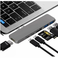usb c to hdmi hub 7 in 1 docking station with 2 port type c 2port usb3 0 tf sd card reader for macbook pro dell lenovo laptop