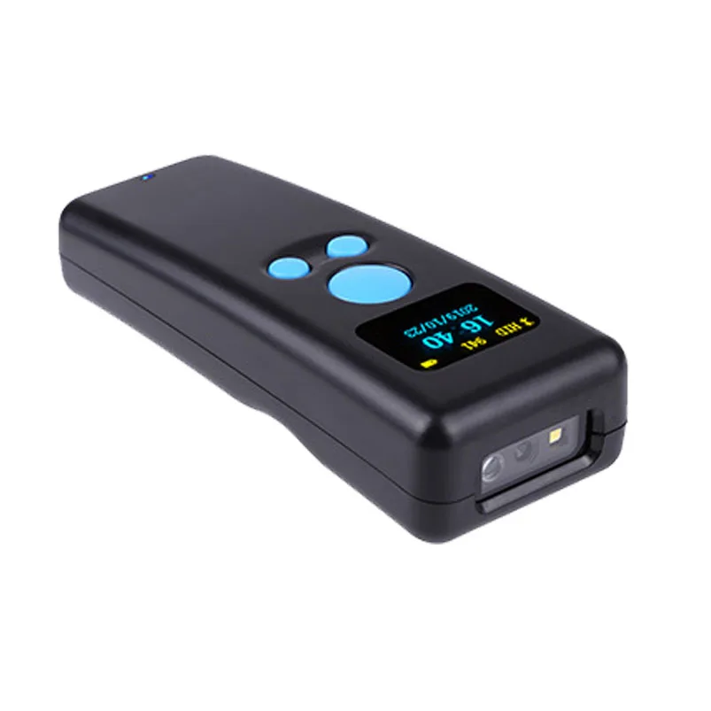 

2D CMOS portable blue tooth barcode scanner with memory outdoor qr code reader wired&wireless USB interface with display EVAWGIB