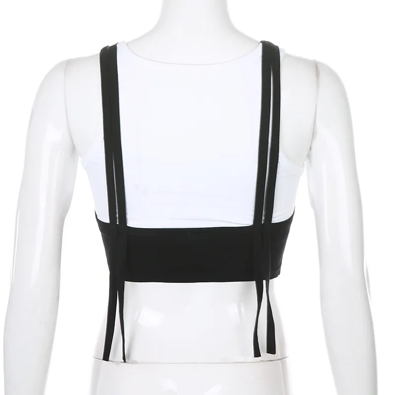 

WEPBEL Vest Women's Casual Stitching Fake Two-Piece Vest Summer Fashion Sleeveless O-Neck Solid Color Slim Vest Top