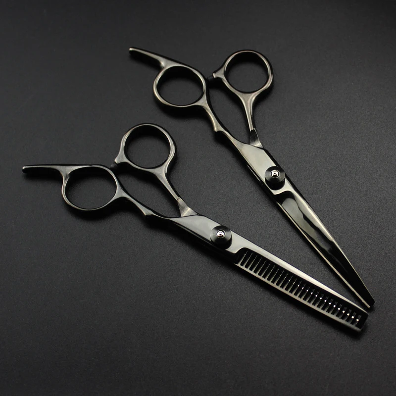 

6.0 Inch Black Barber Salon Cutter Wholesale Stainless Steel Hair Cutting Thinning Scissors