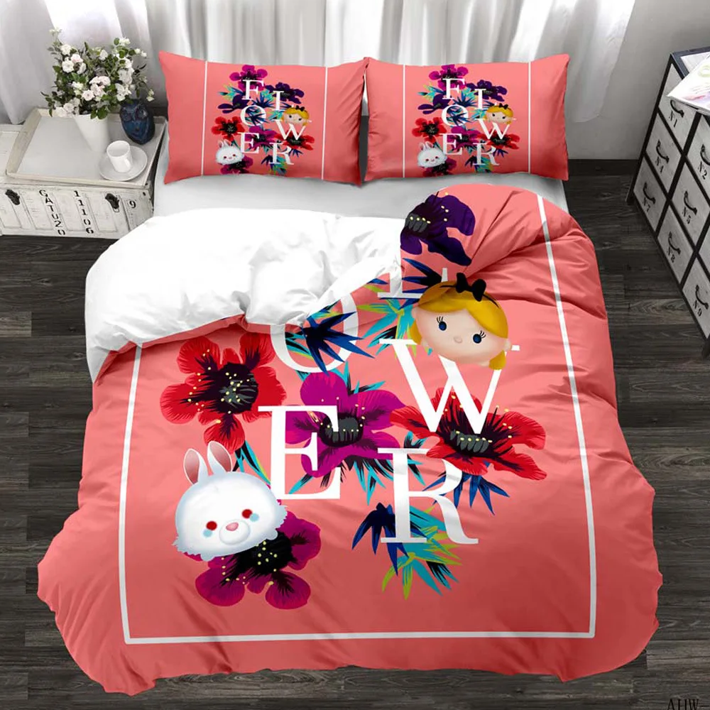 Комплект постельного белья с модной фламинго животных в виде геометрических