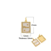 high quality copper gold plated zirconia square necklace pendant for mothers mothers day gift jewelry supply