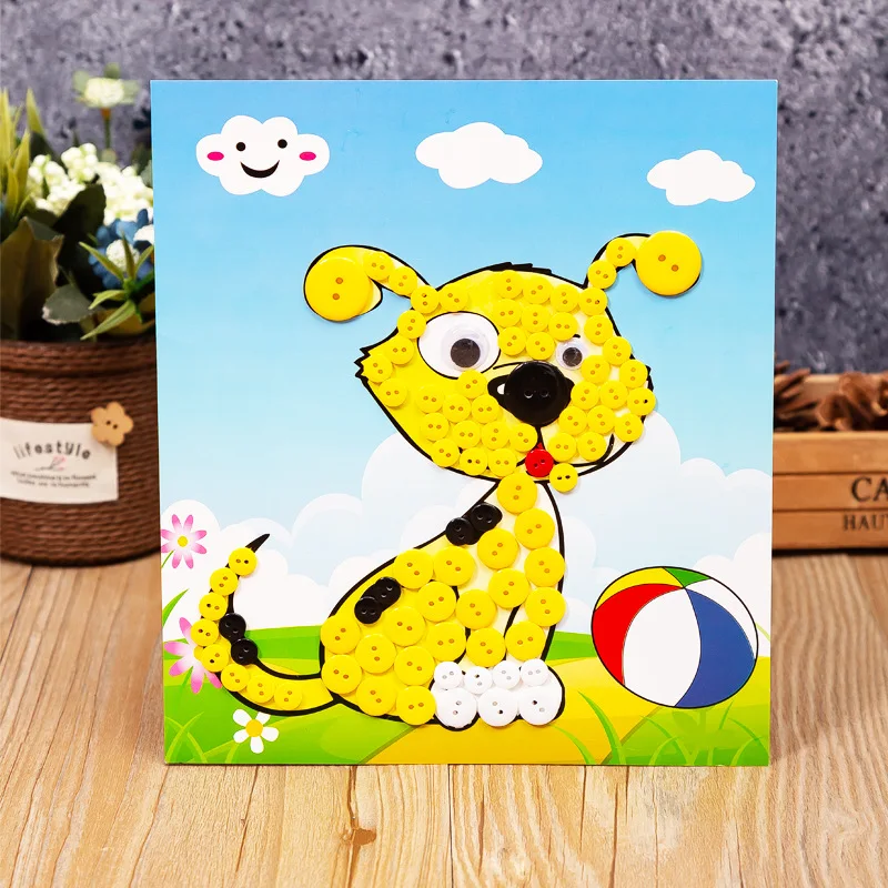 Креативные пуговицы сделай сам для детского сада Детский пазл ручной работы